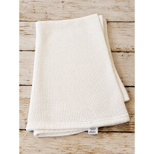 Vintage Baby Morgan White Receiving Blanket Cotton Thermal Waffle Print USA
